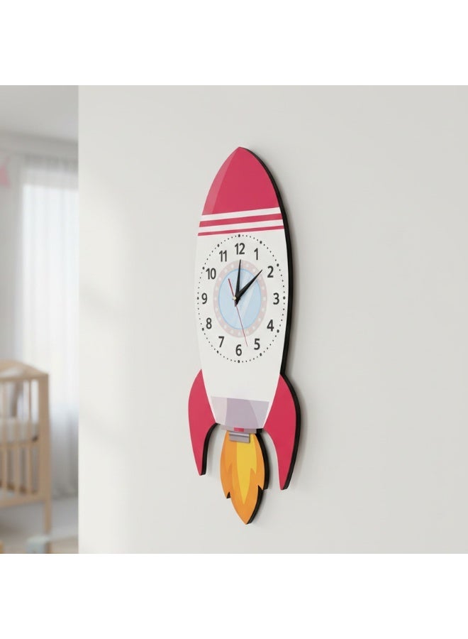 A wall clock with a dynamic pendulum and rocket design, featuring a cheerful, modern aesthetic, vibrant colors, high quality, quiet, silent movement, easy to hang, adding an attractive decorative touch and suitable for all tastes. - Image 2